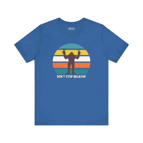 Don't Stop Believin' Bigfoot Premium Soft Tee