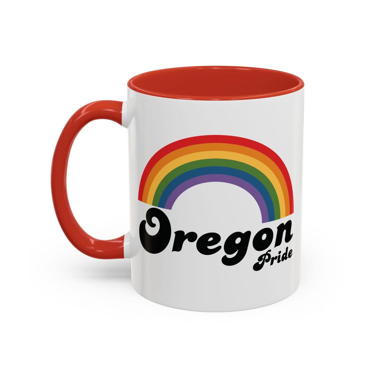 Retro Rainbow Oregon Pride Ceramic Coffee Mug