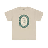 Grower's Union Local 420 Athletic Tee with hand holding joint illustration, embracing 420 culture on a beige background.