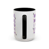 Hocus Pocus I Need Coffee To Focus Mug featuring whimsical lettering and a black handle.