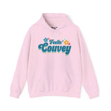 Pink retro hoodie with 