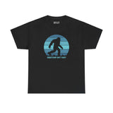 Black athletic tee with Sasquatch silhouette and 