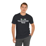 Dope Vancouver Dad premium soft tee featuring a playful marijuana leaf design for cool dads.