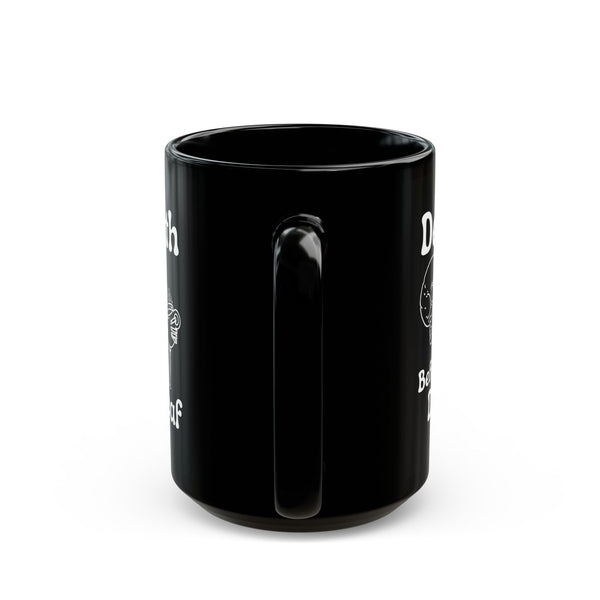 Death Before Decaf Skull Black Ceramic Coffee Mug