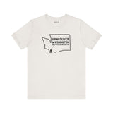 Vancouver Washington soft tee featuring state outline and heart design, perfect for showing hometown pride.