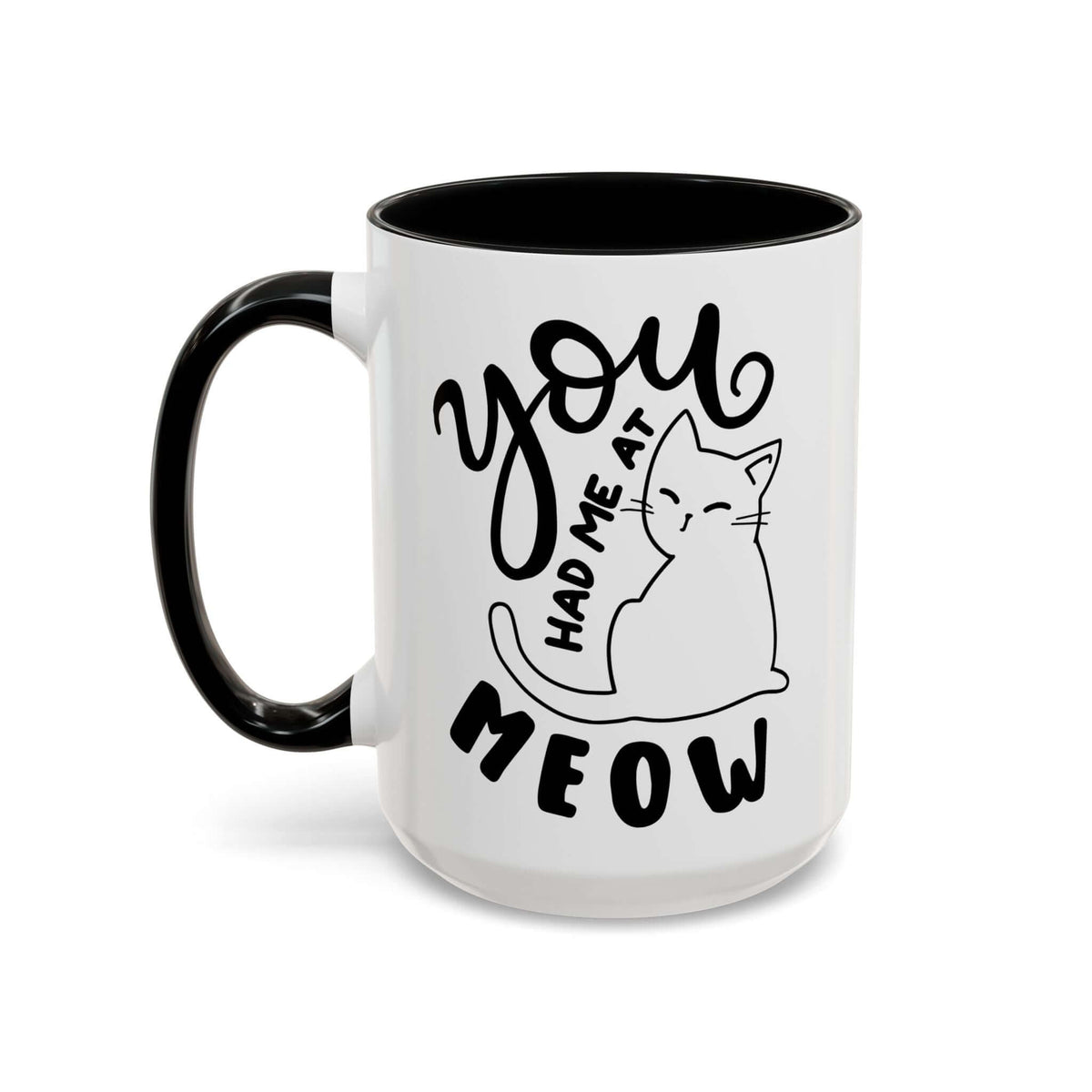 You Had Me at Meow Mug featuring a minimal cat design and hand-lettered text, perfect for cat lovers.