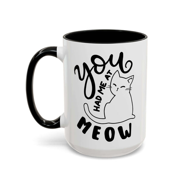 You Had Me at Meow Mug featuring a minimal cat design and hand-lettered text, perfect for cat lovers.