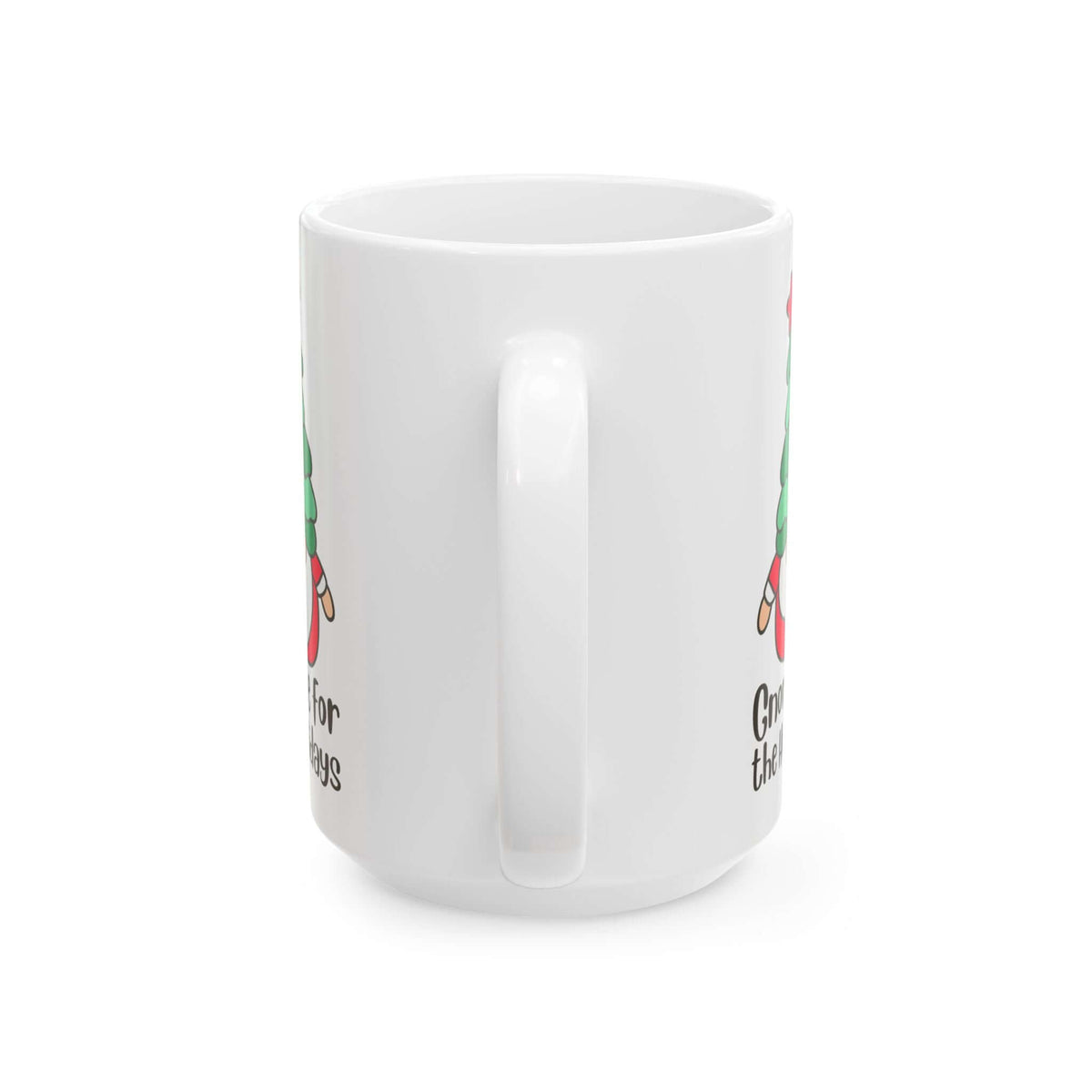 Gnome for the Holidays mug featuring a colorful gnome design, perfect for festive Christmas celebrations.