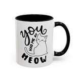 You Had Me at Meow Mug featuring a line-drawn cat and fun hand-lettered text.