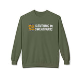 Sleuthing in Sweatpants Sweatshirt in olive green with relaxed fit and casual design.