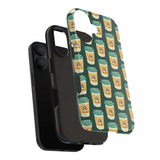 East Meets Roast tough phone case featuring a to-go coffee cup design for stylish protection.
