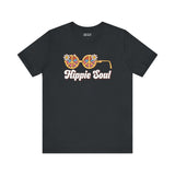 Hippie Soul retro tee featuring flower glasses with peace symbols, perfect for free spirits and vintage lovers.