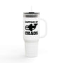 Captain of Chaos Orca Insulated Travel Tumbler 40 oz. with bold orca design for adventurous spirits