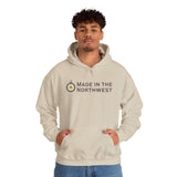 Made in the Northwest Hoodie featuring compass logo, great for Pacific Northwest adventure lovers.