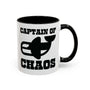 Captain of Chaos Orca Ceramic Coffee Mug featuring a bold design and unique orca illustration.