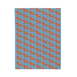 Dala Horse Blanket – Scandi Spirit Lightweight Cozy Throw with colorful horse pattern on a blue background.