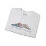 Unisex crewneck sweatshirt featuring 'I Hike to Burn Off the Crazy' with mountain design, perfect for hiking enthusiasts.