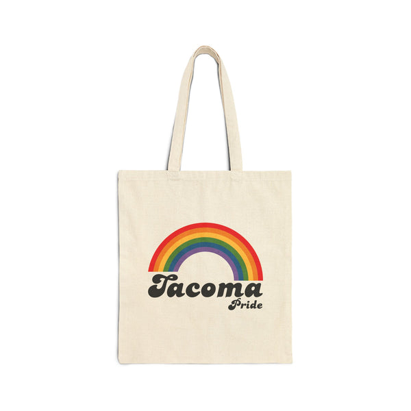 Retro Rainbow Tacoma Pride Cotton Canvas Tote Bag