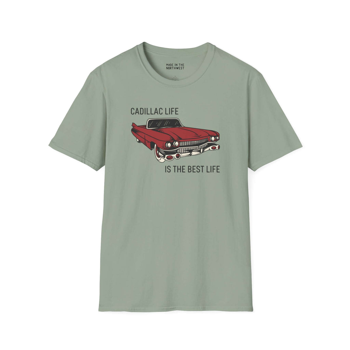 Cadillac Life is the Best Life Softstyle T-Shirt featuring an iconic 1960 Series 62 graphic.