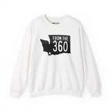 From the 360 Vancouver cozy sweatshirt featuring Washington state silhouette and local pride text.