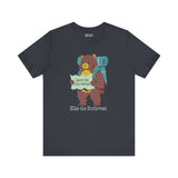 Bear's Big Northwest Adventure Tee featuring a bear with a backpack and map, perfect for outdoor-loving kids and hiking enthusiasts.