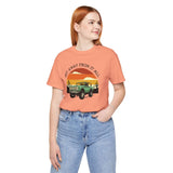 Woman wearing vintage Bronco 'Get Away From It All' soft tee, embodying freedom and adventure.