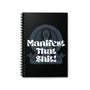 Manifest That Sh!t Affirmation Spiral Notebook featuring a bold design for goal setting and scripting your future.