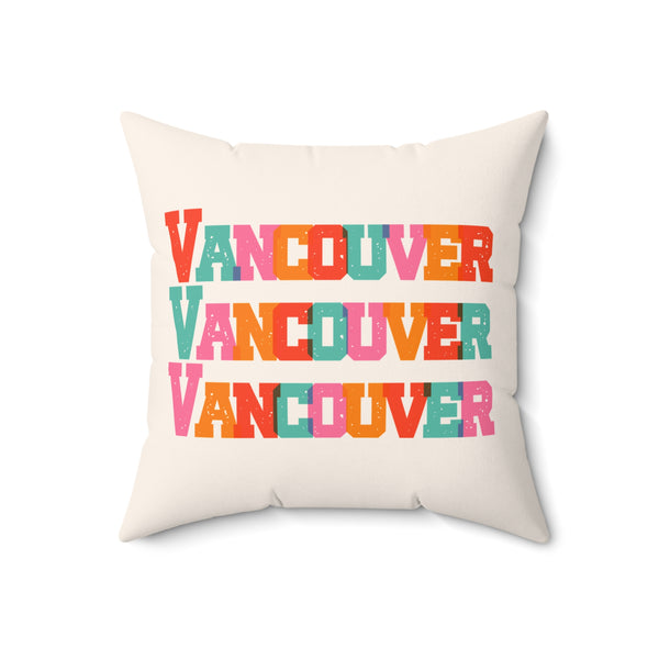 Bold and Bright Vancouver Trio Colorful Square Accent Pillow