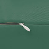 Close-up of the zipper detail on a gnome for the holidays pillow, showcasing its quality craftsmanship.