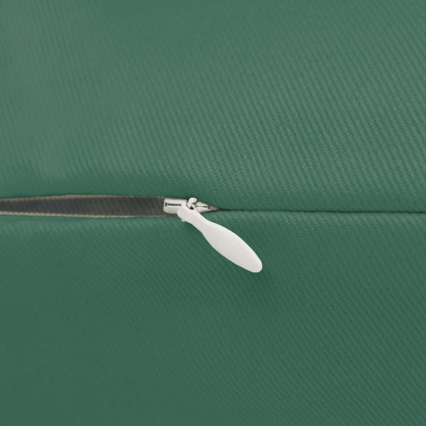 Close-up of the zipper detail on a gnome for the holidays pillow, showcasing its quality craftsmanship.