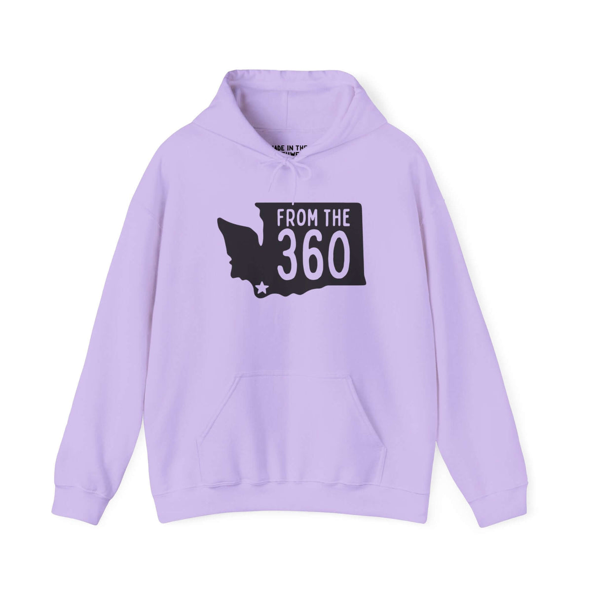 Lavender From the 360 hoodie featuring Washington state silhouette and Vancouver star, perfect for local pride.