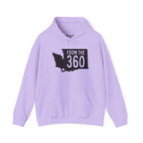 Lavender From the 360 hoodie featuring Washington state silhouette and Vancouver star, perfect for local pride.