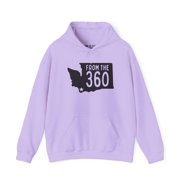 Lavender From the 360 hoodie featuring Washington state silhouette and Vancouver star, perfect for local pride.