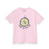 Pink kids tee featuring compass design and 'Made in the NW' text, perfect for Pacific Northwest pride.