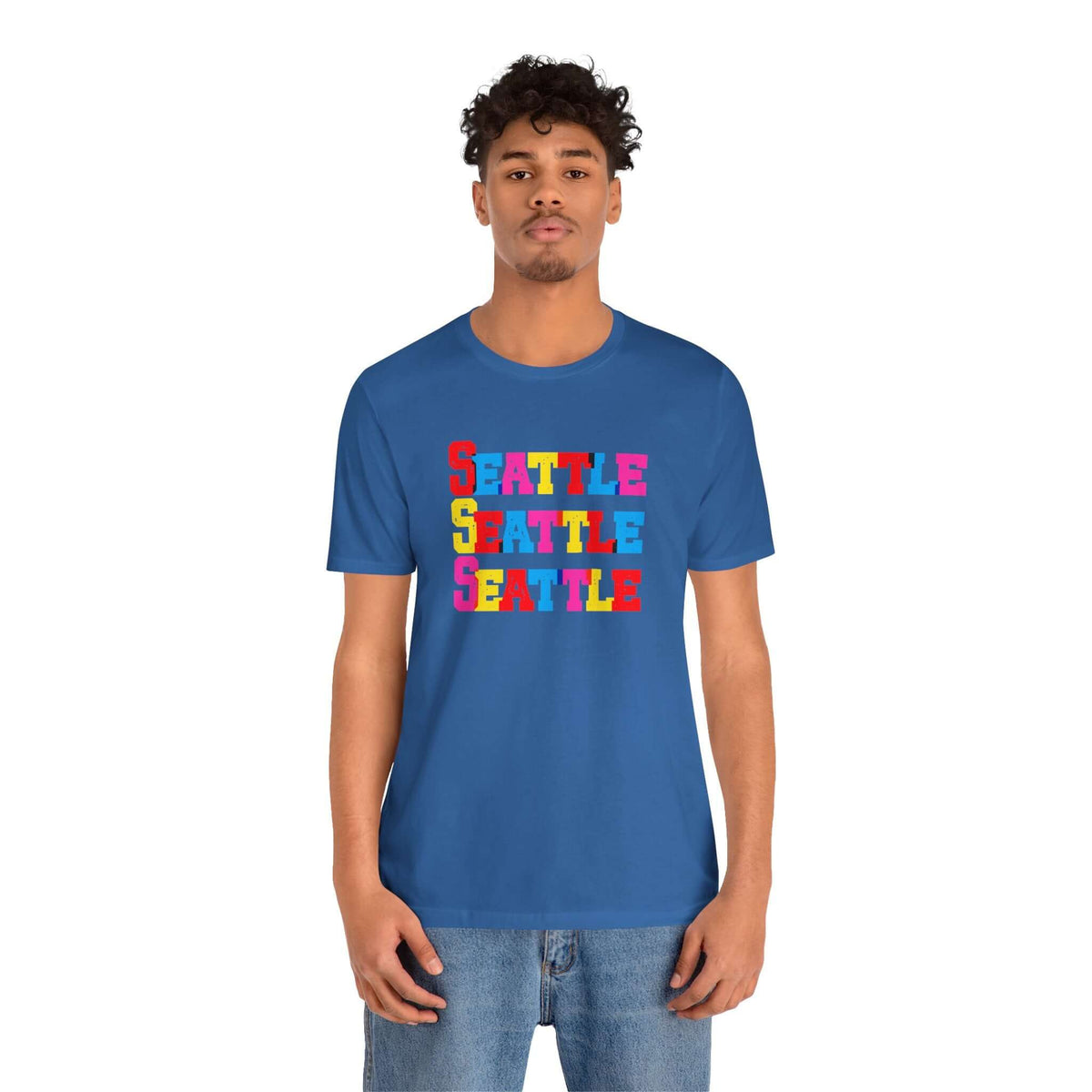 Bold and vibrant Seattle trio design premium soft tee for locals and fans of the city.
