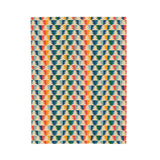 Apres Evergreen in the PNW Retro Lightweight Cozy Blanket featuring a colorful geometric pattern.