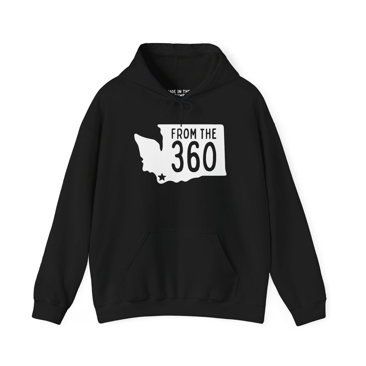 From the 360 cozy hoodie featuring Washington state silhouette, perfect for showing local pride in Vancouver.