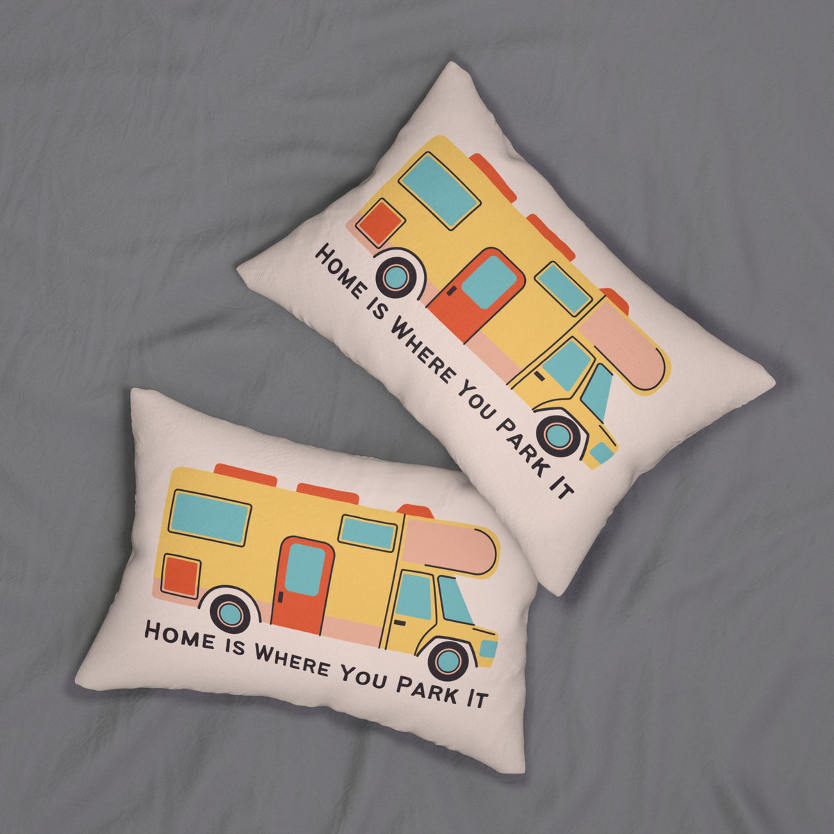 Home is Where You Park It Adventure Lumbar Accent Pillow