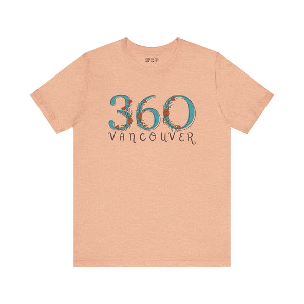 Women's 360 Floral Vancouver Soft Tee, Pacific Northwest Style, Nature-Inspired Design, Comfortable Casual Wear, Beige Shirt