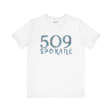 Women's 509 Spokane Floral Area Code Tee, Pacific Northwest style, nature-inspired design for comfort and elegance.