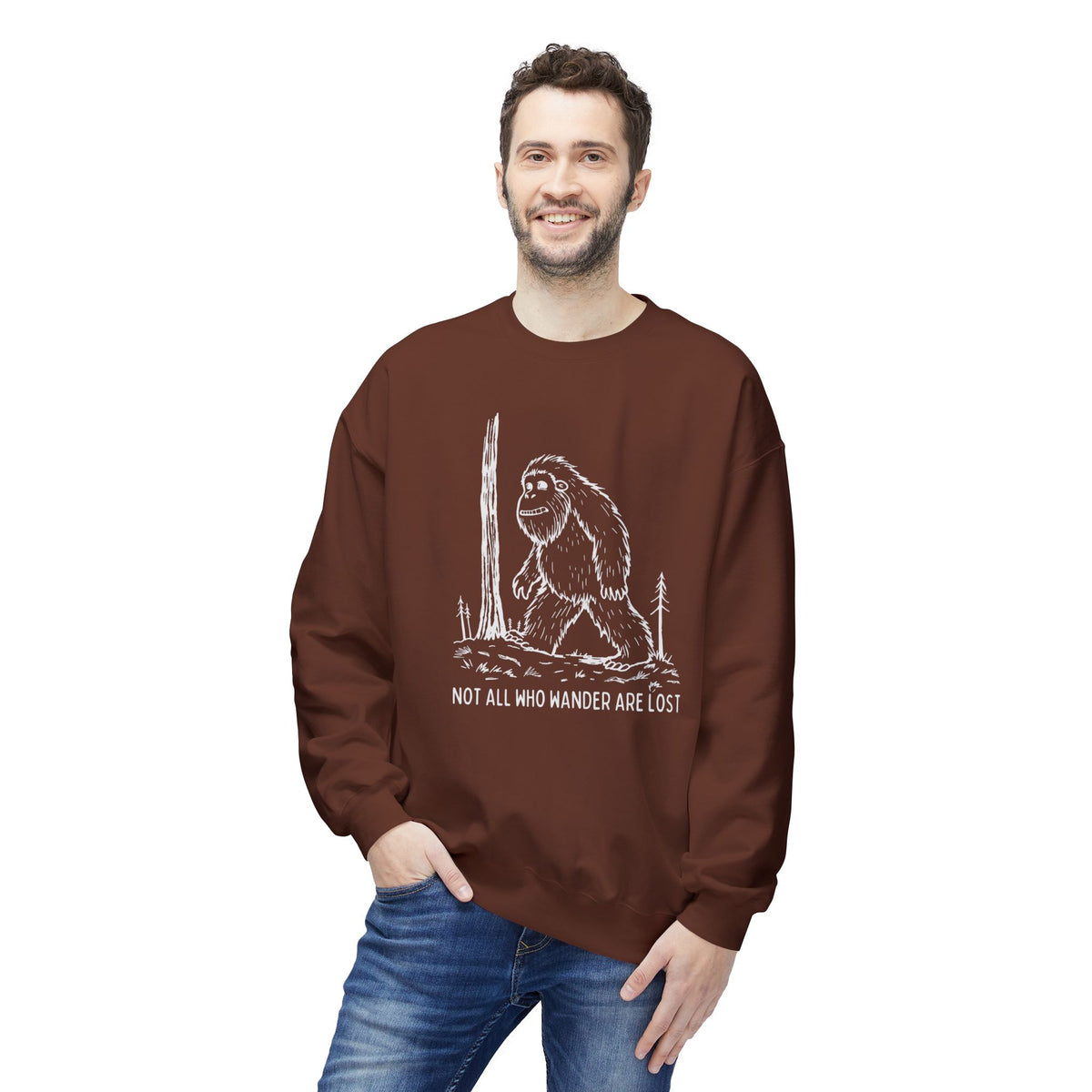 Not All Who Wander Are Lost Bigfoot Softstyle Midweight Sweatshirt