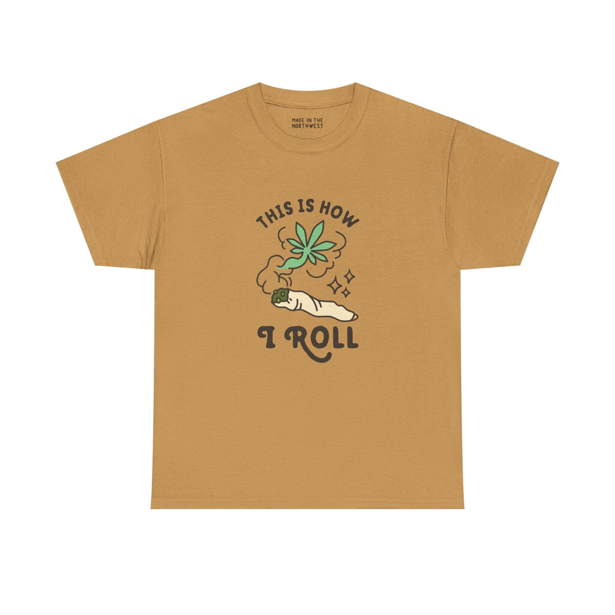 This is How I Roll athletic tee with a marijuana joint graphic for a laid-back vibe and stylish comfort.