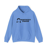 Vantucky Proud Rusty McCoy Hoodie in blue, showcasing resilience and strength, with bold logo design.