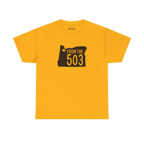 Yellow From the 503 Oregon State Athletic Tee featuring Portland star design.