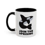 Join the Uprising Orca Ceramic Coffee Mug featuring a bold orca design.
