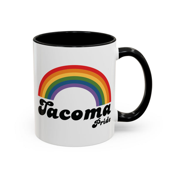 Retro Rainbow Tacoma Pride Ceramic Coffee Mug