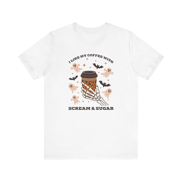 I Like My Coffee with Scream and Sugar Halloween Premium Soft Tee