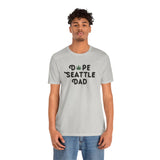 Dope Seattle Dad premium soft tee featuring a marijuana leaf graphic, perfect for cool dads in Washington.