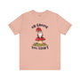 Oh Gnome You Didn't T Shirt featuring a whimsical gnome on a red-capped mushroom design.