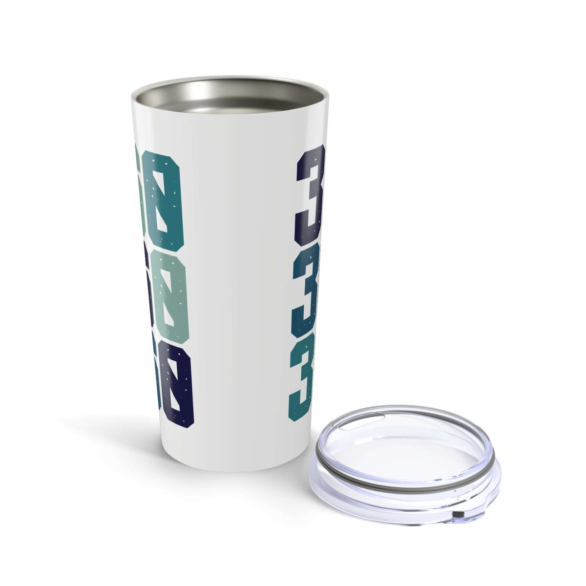 360 Area Code Coffee Tumbler with blue design showcasing Vancouver's area code 360.